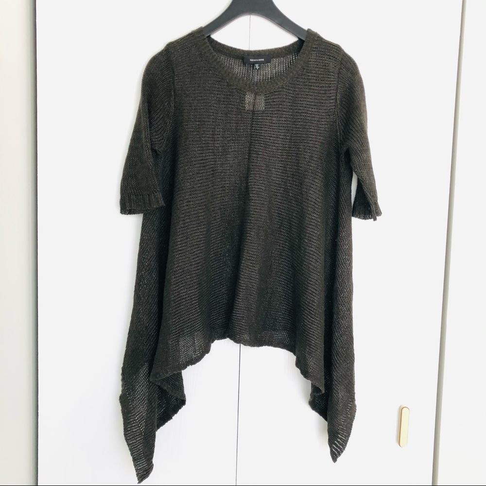 Saks Fifth Avenue knit  3/4 sleeves rope sweater